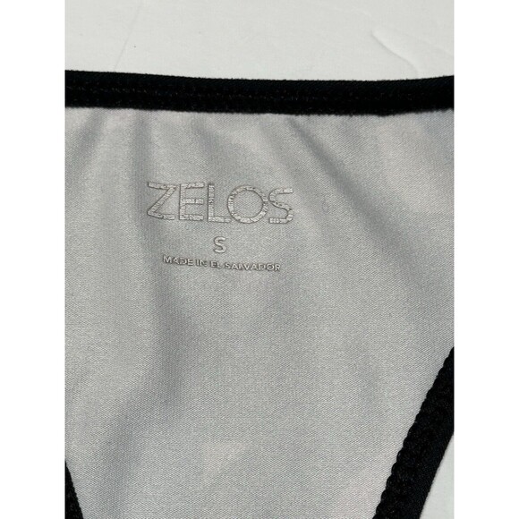 Zelos Black Racerback Sports Bra‎ Padded Size Small Pink Print Yoga Top - Picture 7 of 7